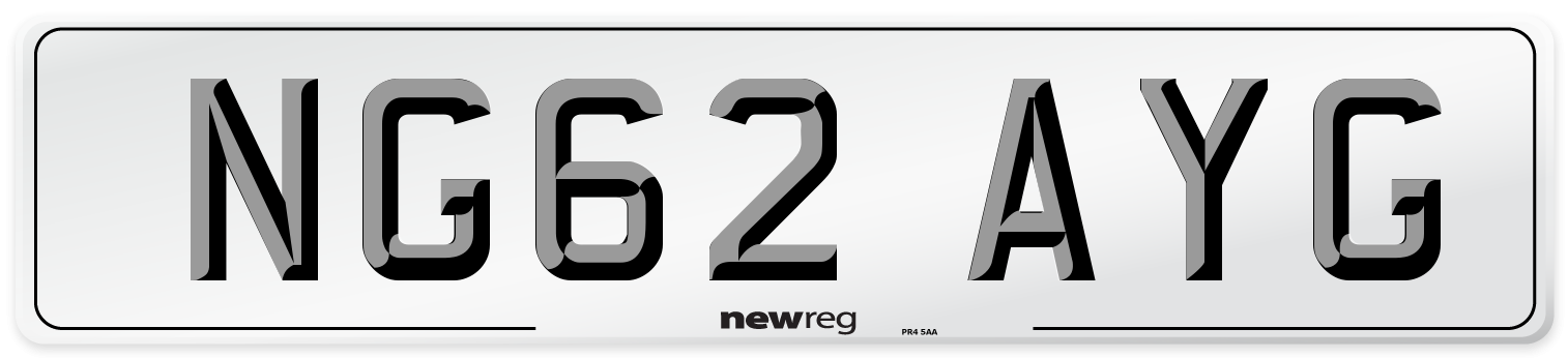 NG62 AYG Number Plate from New Reg
